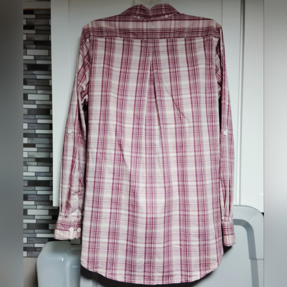 Burgundy Ridgecut Toughwear Flannel Shirt Sz-M - Picture 3 of 6